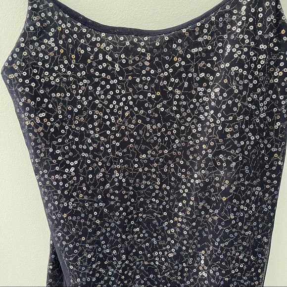 The Limited Navy Tank Top Womens Medium M Spaghetti Strap Sequin - Picture 2 of 8